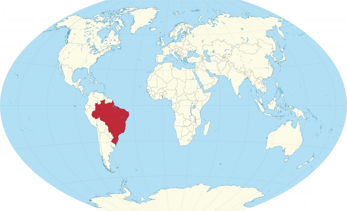 Ubicación de Brasil en el mapa mundial