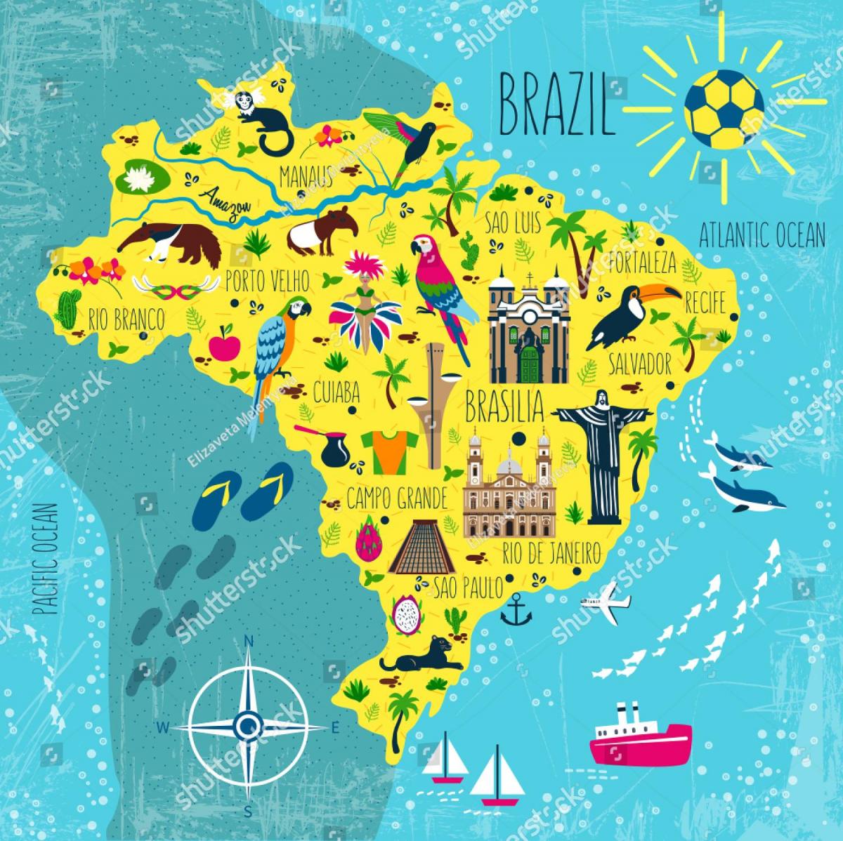 Mapa de viaje de Brasil